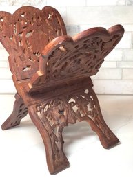 Exquisitely Carved Book Stand, Indonesian Rosewood