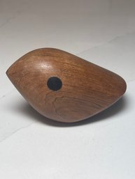 Small Twirling Bird Polished Wood Sculpture  By Jakob Hermann For Warm Nordic.  Danish Modern