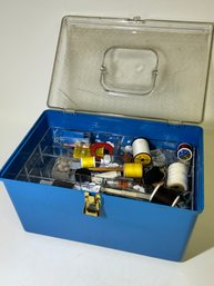 Large Blue Sewing Box