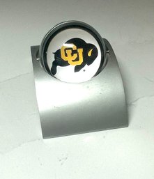 Unique Picture Frame Clock( CU Buffs) Metal Arch Manual Spin Clock.   Battery Operated.