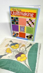 Quilt Making Book And 4 Antique Quilt Blocks