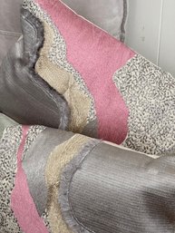 West Elm Abstract Pillows/textural W/ Linen, Metallics, Velvets Brand New  (3)