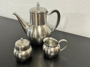 Vintage Onieda Stainless Tea Set,  With Creamer / Sugar