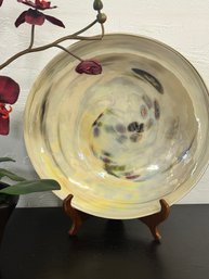 Made In Italy  Murano Pearl Swirl Opalescent Bowl