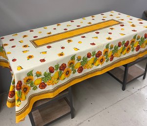 Fabulous Brightly Colored Spring Tablecloth  82 X 54