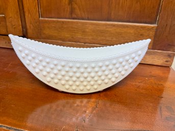 Fenton Hobnail Milk Glass Crescent