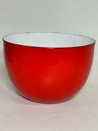 Scandinavian Modern Red Enamel Bowl