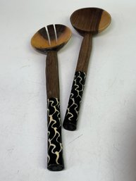 Wood Serving Utensil Set With Beautiful Handle