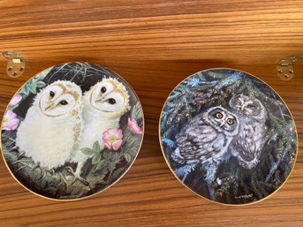 Fantastic Collectors Plates By Dick Twinney Barn Owls And Boreal Owls