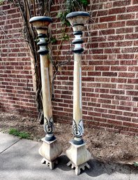 Large Wood Candlesticks/architectural Salvage Posts.   Awesome!!!