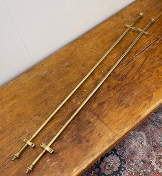 Vintage Solid Brass Cafe Rods.  Charming And Functional!