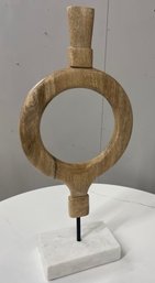 Amazing Mango Wood Sculpture On Marble Base   22 High X 10 Wide