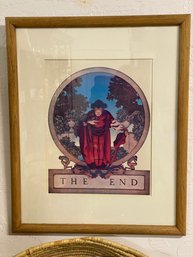 Framed & Matted  Maxfield Parrish Print Titled The End 21 X 18 Inches