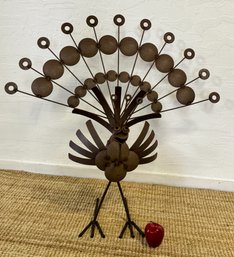Large Metal Art Peacock