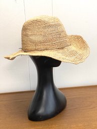 Athleta Straw Hat With Beaded Strap Detail