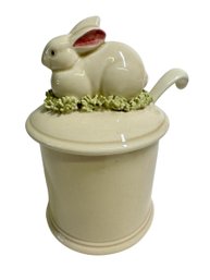 Fitz And Floyd Bunny Rabbit In The Grass Honey / Jelly Jar