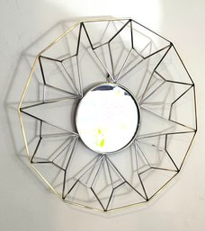 Stylish  Brass Geometric Mirror. 18 Inches Diameter