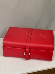 Red Leatherette Jewelry Box From Talbots.