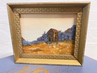 Sweet Original Framed Painting Signed 5x6Inches