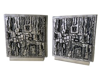Vintage  Matina Brutalist Abstract Paul Evans Style MCM Bookends