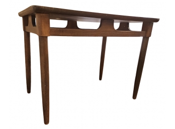 Mid Century Modern Walnut Side Table, Laminate Top