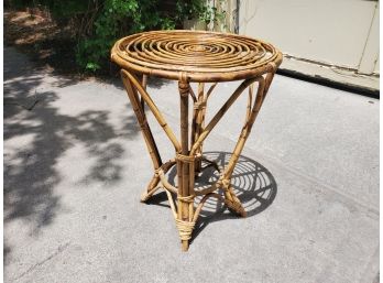 Round Rattan Side Table