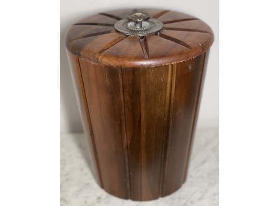 Mid Century Modern Vermillion Walnut Ice Bucket