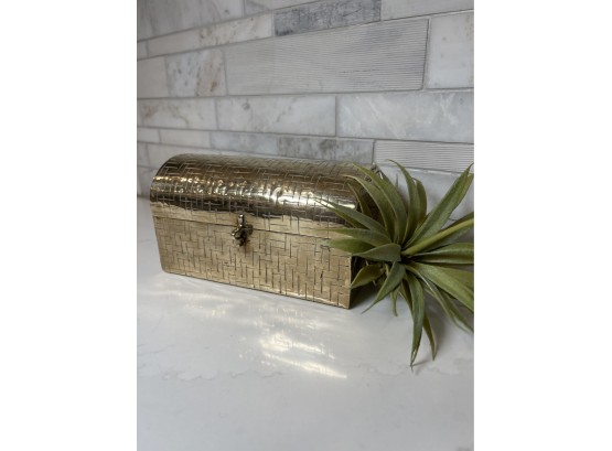 Fabulous Woven Brass Trinket Box