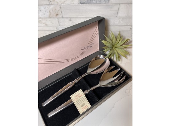 Mid Century Modern Gero Zivium By George Nilsson Salad  Set In Original Box.