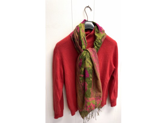 Cashmere Classic- Always A Holiday Hit  Sweater And Scarf