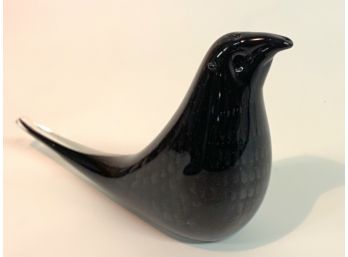 Beautiful Large Murano Style Glass Crow