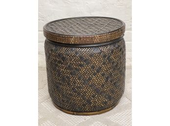 Attractive Asian Inspired Woven Lidded Basket