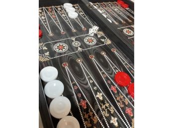 Fabulous High End Backgammon/Checker Set.  Gorgeous Grain And Deco