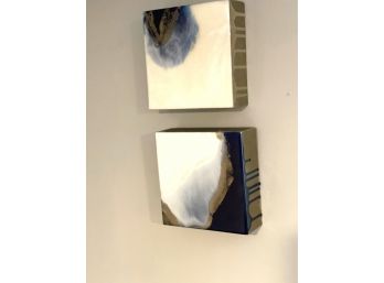 Original Art:Amazing Contemporary Artist Resin Painted Squares, Signed