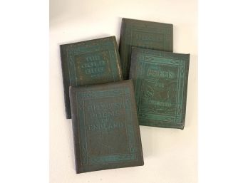 Set Of Four Little Green Leather Books Lot #2