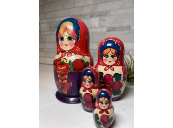 Hand Painted Russian Nesting Doll Set.  8 Piece