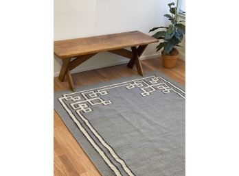 Greek Key Flatware Wool(?) Rug. 60 X 98