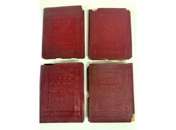 Vintage Red Leather Small Books Set Of 4 Lot #3