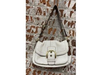 COACH White Leather Hobo Purse