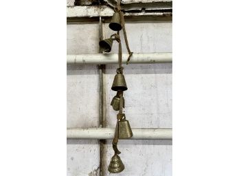 Vintage Brass Carved And Etched Holiday Bells.