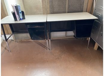 Pair Of Vintage School Desks-great Repurposed Side Tables