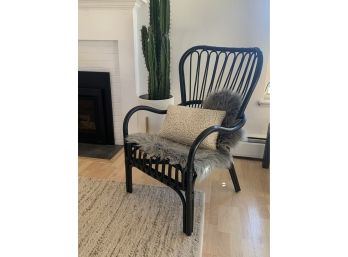 Black Rattan Arm Chair