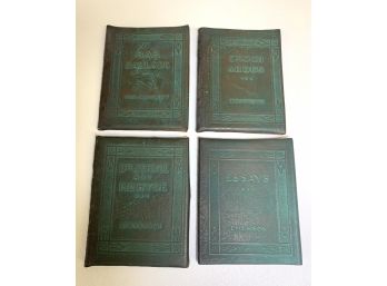 Set Of 4 Little Green Leather Classic Books Lot #1