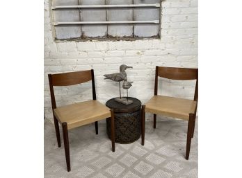 Mid Century Modern Scandinavian Chairs, A Pair.