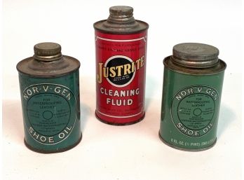 Two Nor-v-gen Sea Oil Cans And One Justright