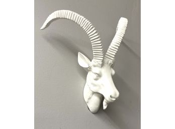 Amazing White Faux Taxidermy Wall Mount Antelope Head