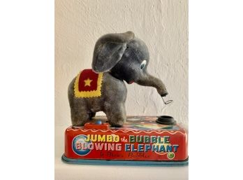 Jumbo The Bubble Blowing Elephant Vintage Toy 6.5 X7.5