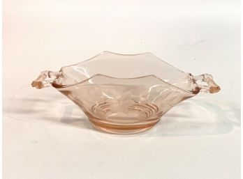 Etched Vintage Candy Bowl 8 Inches Long