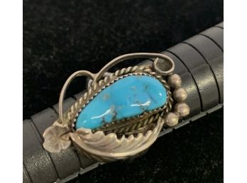 Turquoise & Silver Ring Size 6.5