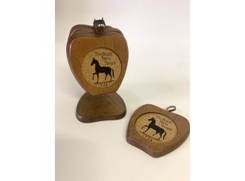 The Black Horse Tavern Wood Coaster Set